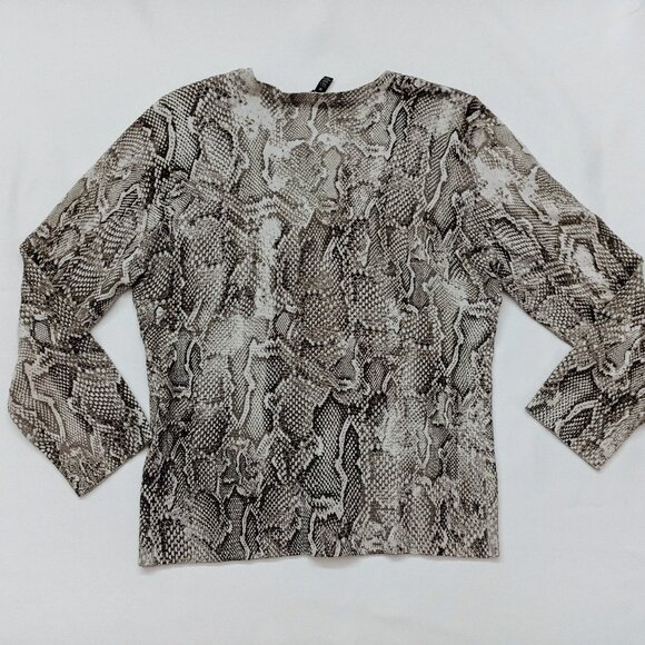 WHITE HOUSE BLACK MARKET Snakeskin Print Cardigan Sweater. Size M - Picture 6 of 7